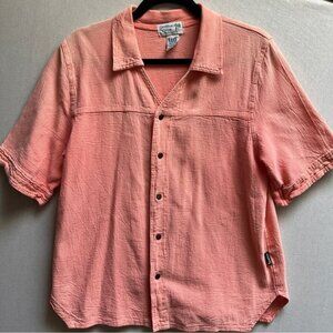 Vintage Ezze Wear Caribbean Cotton Resort snap button short sleeve shirt S